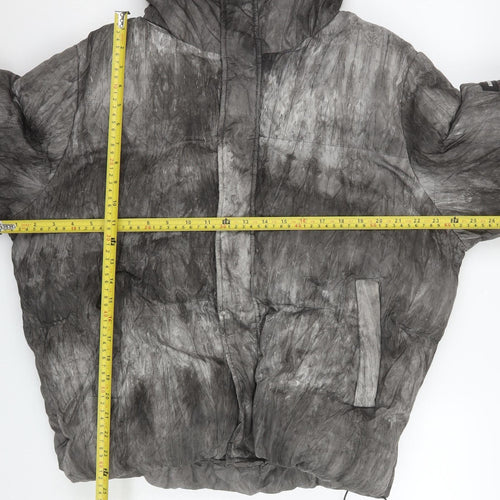 GOODFORNOTHING Men's Grey Puffer Jacket Hooded Size M Winter Coat