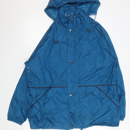 Gelert Men Blue Waterproof Hooded Rain Jacket L Outdoor Coat