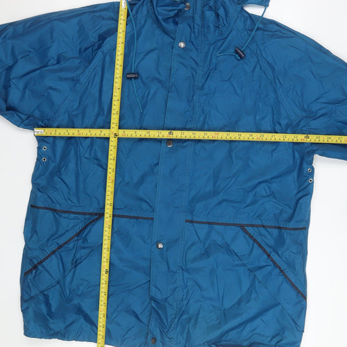 Gelert Men Blue Waterproof Hooded Rain Jacket L Outdoor Coat