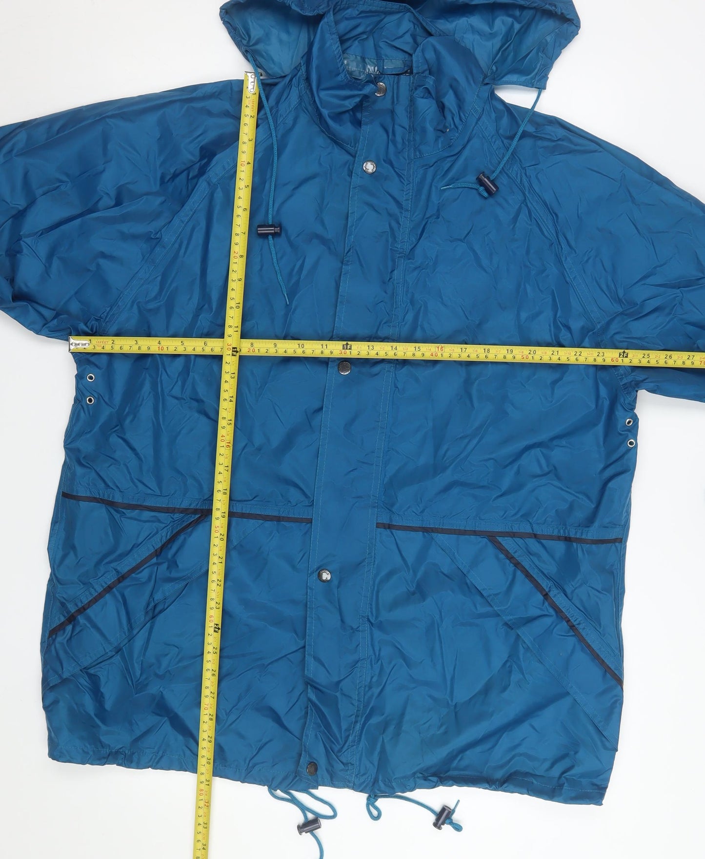 Gelert Men Blue Waterproof Hooded Rain Jacket L Outdoor Coat