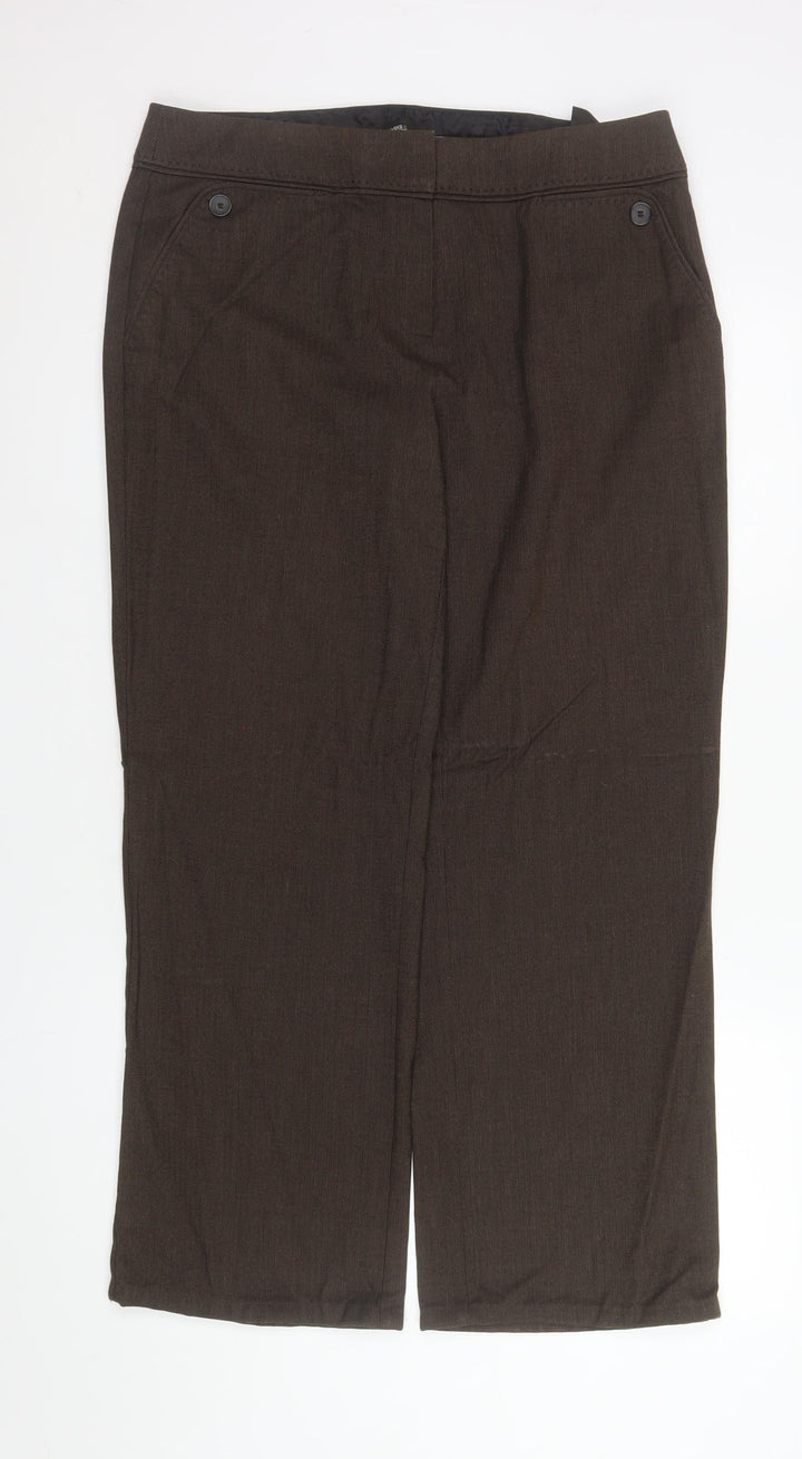 Marks and Spencer Men's Brown Straight Leg Trousers Size M