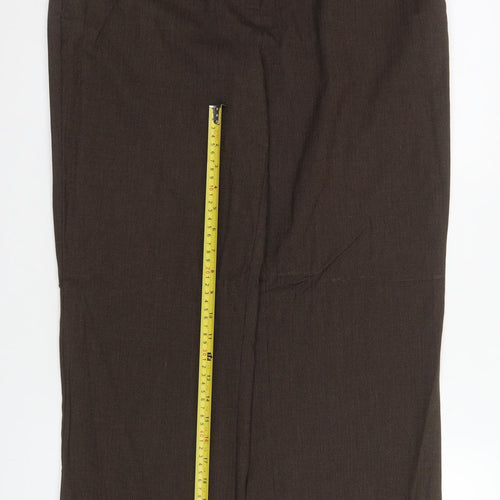Marks and Spencer Men's Brown Straight Leg Trousers Size M