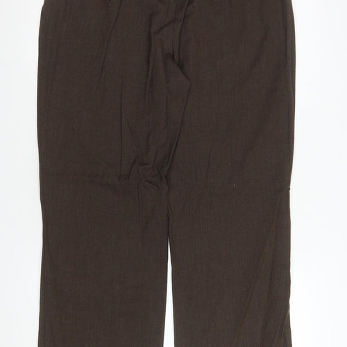 Marks and Spencer Men's Brown Straight Leg Trousers Size M