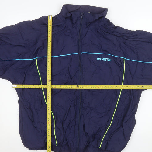 Sportive Men’s Blue Windbreaker Jacket L Lightweight Nylon