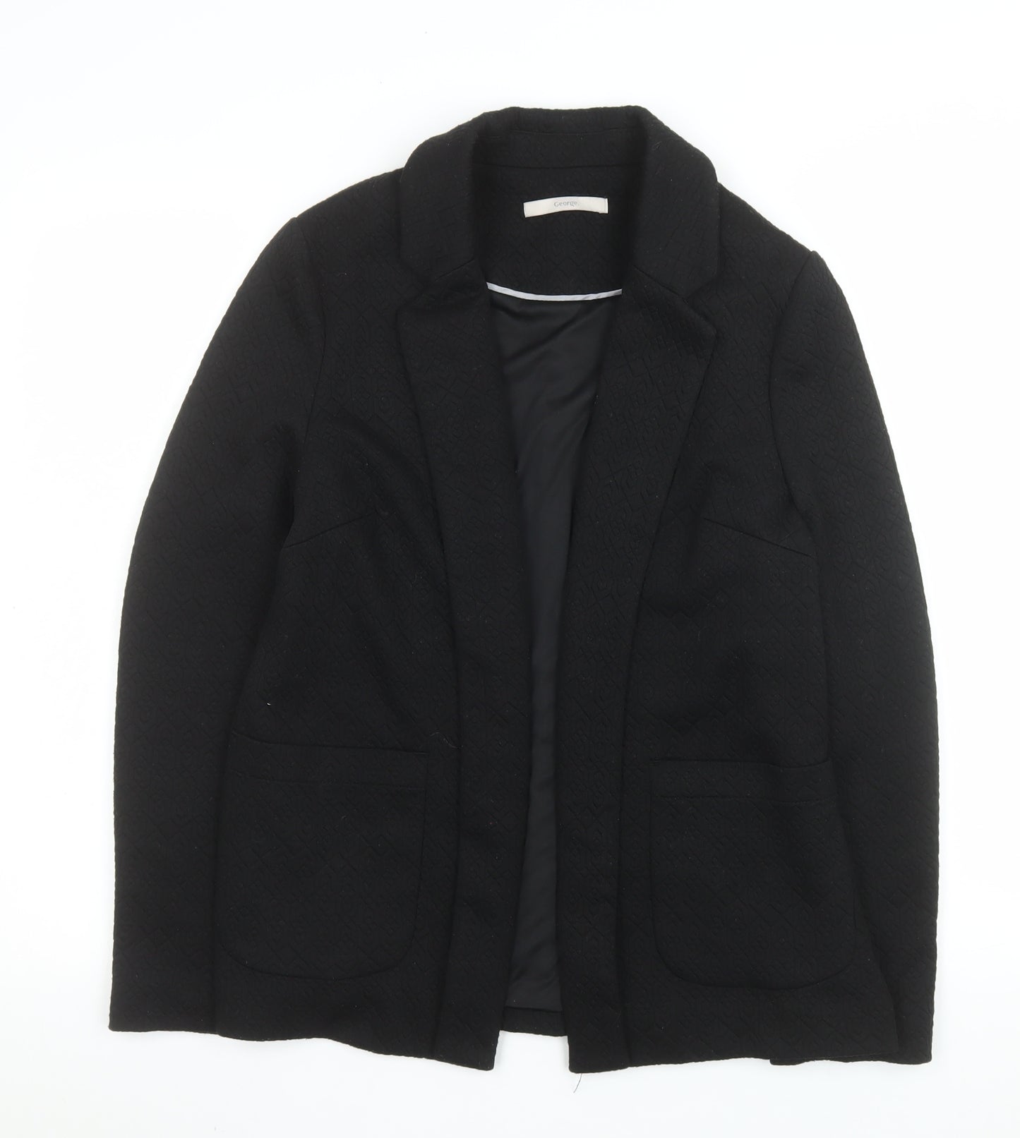 George Womens Black Regular Fit Mid-Length Blazer UK 12