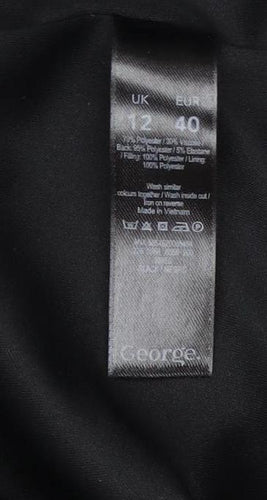 George Womens Black Regular Fit Mid-Length Blazer UK 12