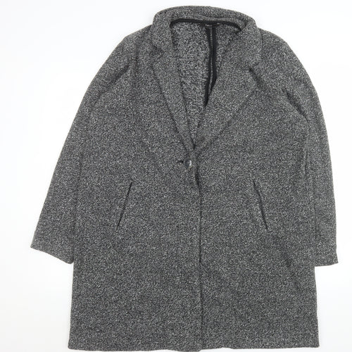 Next Women’s Grey Long Knit Overcoat Size 20 Classic Style