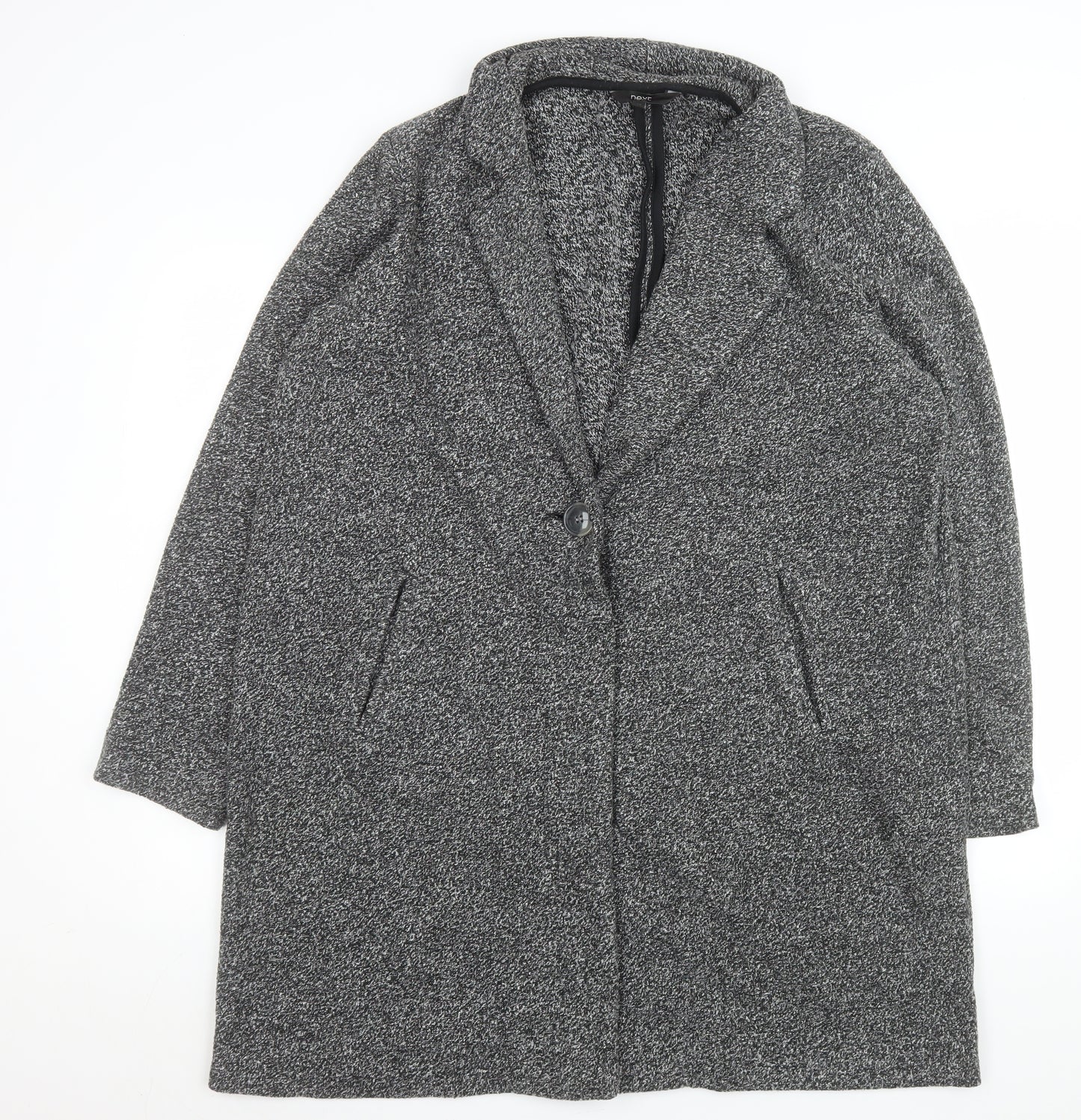 Next Women’s Grey Long Knit Overcoat Size 20 Classic Style