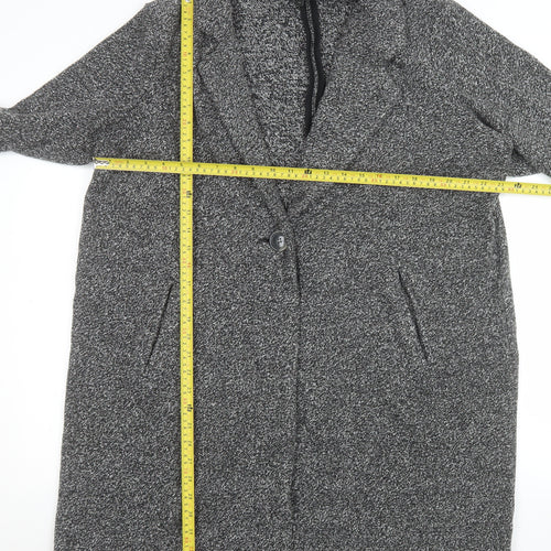 Next Women’s Grey Long Knit Overcoat Size 20 Classic Style