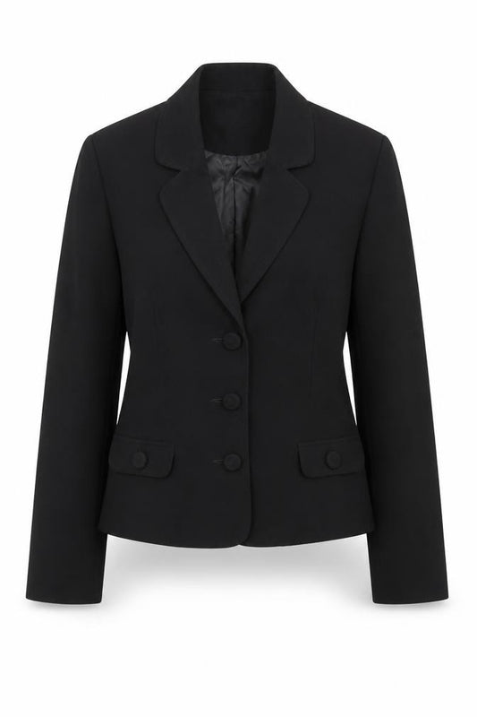 Front view of Office Girl Women's Black, size 12, Formal suit jacket Classic Workwear