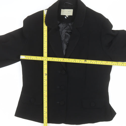 Office Girl Women's Black Size 12 Formal Suit Jacket Blazer Classic Workwear