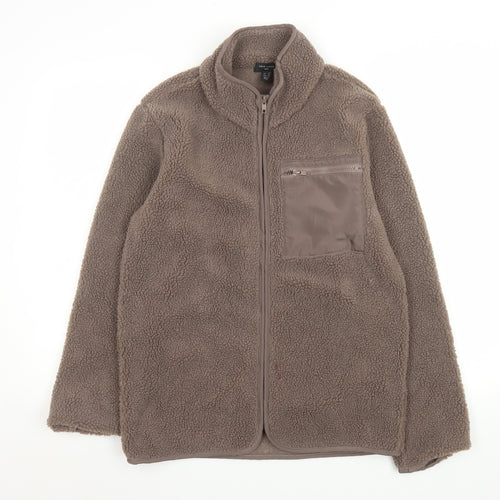 New Look Men Brown XS Full Zip Fleece Jacket