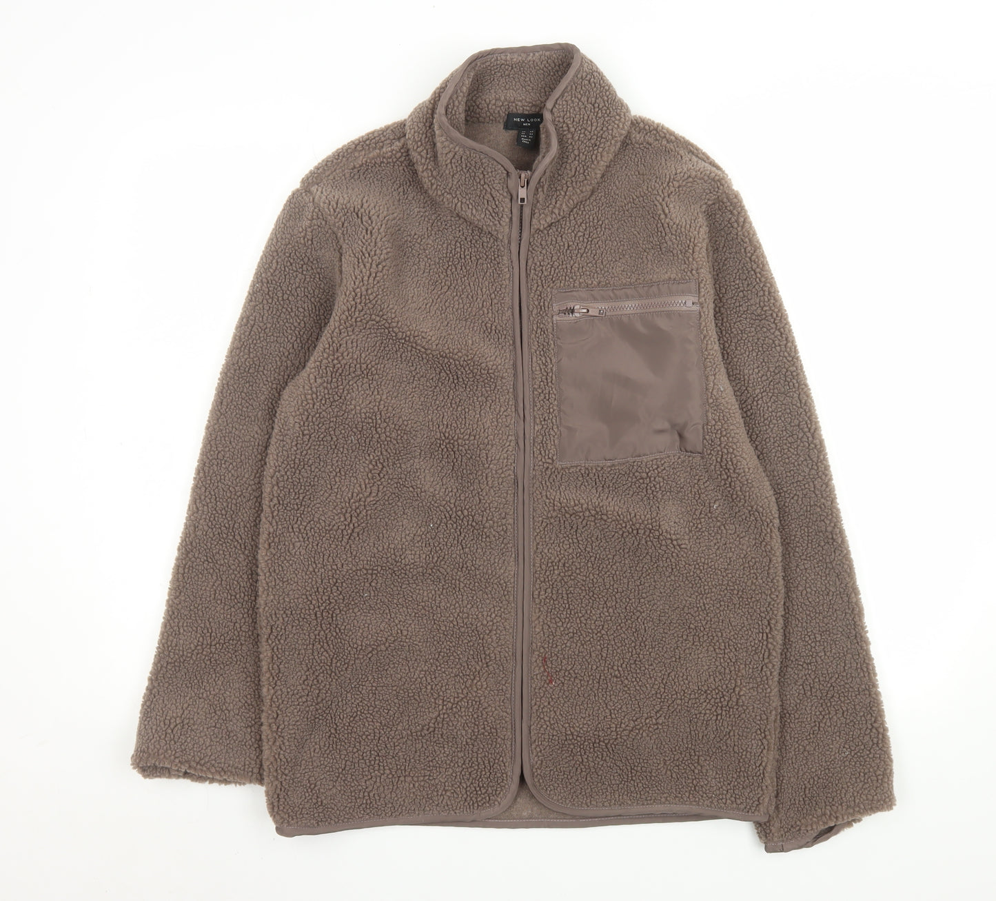 New Look Men Brown XS Full Zip Fleece Jacket