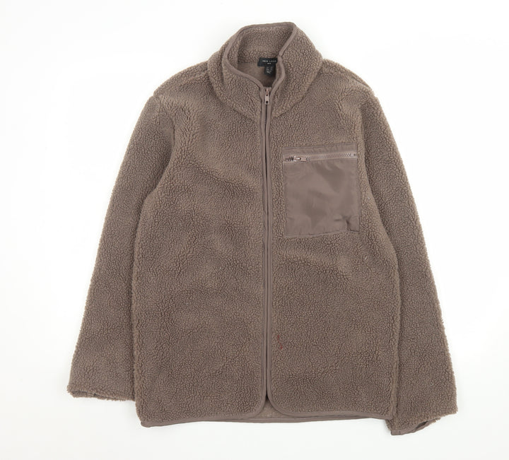 New Look Men Brown XS Full Zip Fleece Jacket