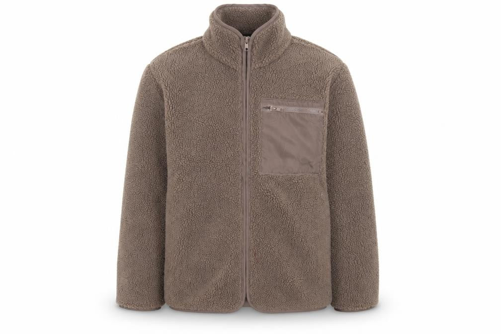 Front view of New Look Men Brown XS Full Zip Fleece Jacket