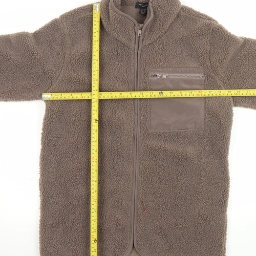 New Look Men Brown XS Full Zip Fleece Jacket