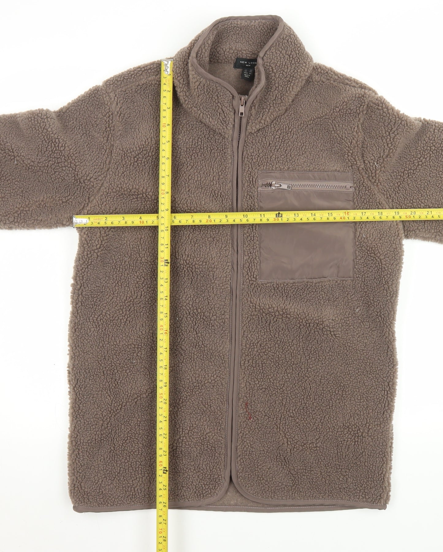 New Look Men Brown XS Full Zip Fleece Jacket