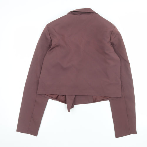 Heartbreak Women Brown Cropped Double-Breasted Blazer Size 8