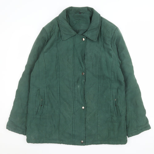Finesse Women’s Green Quilted Mid-Length Jacket Size 14