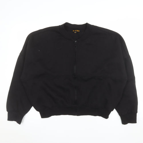 Rising Mens Black Cotton Blend Full Zip Casual Jacket L