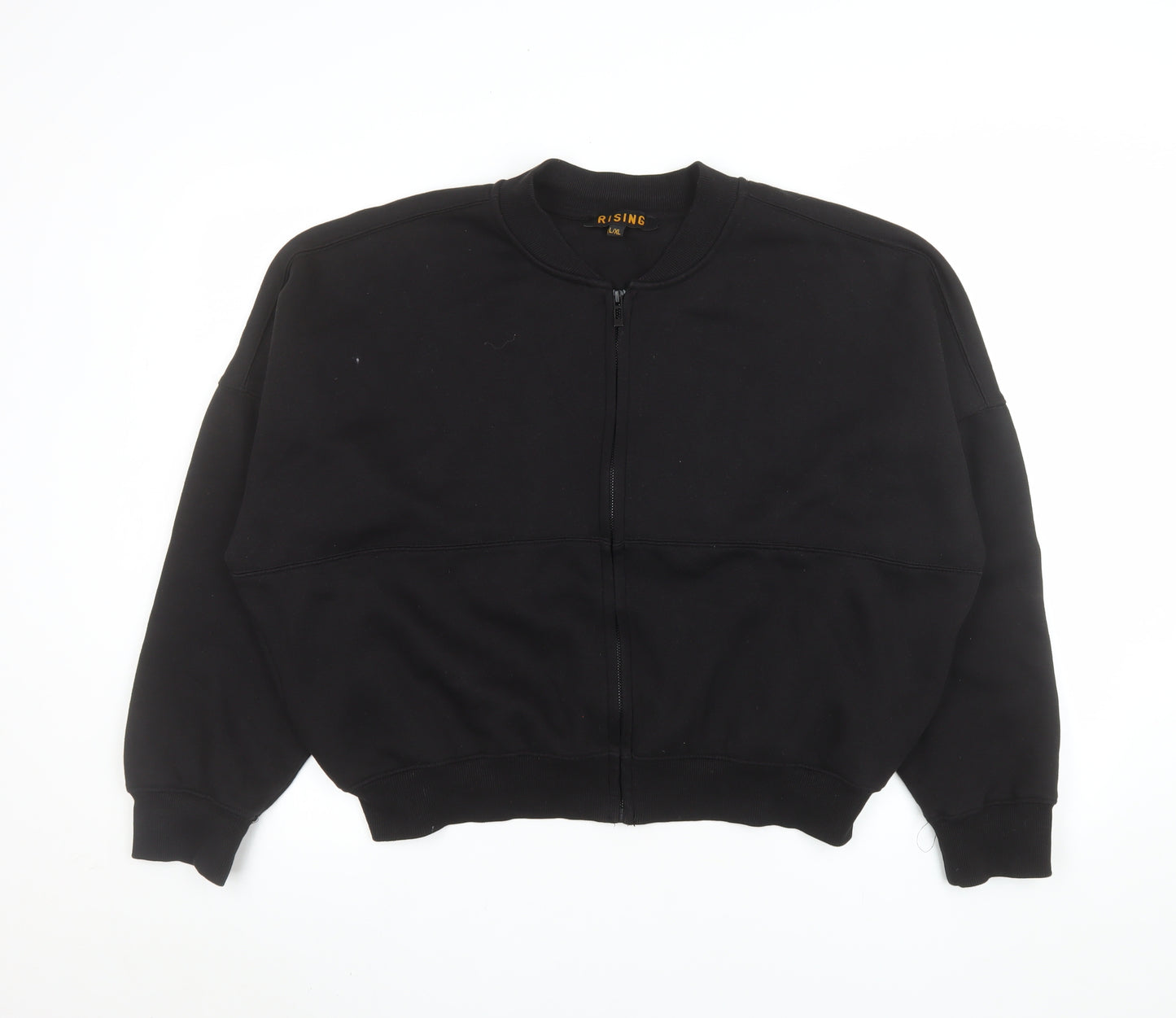 Rising Mens Black Cotton Blend Full Zip Casual Jacket L