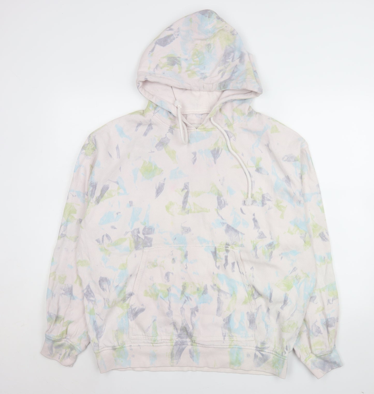 Zara Men’s Multicoloured Pullover Hoodie Medium Cotton Graphic