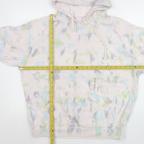 Zara Men’s Multicoloured Pullover Hoodie Medium Cotton Graphic