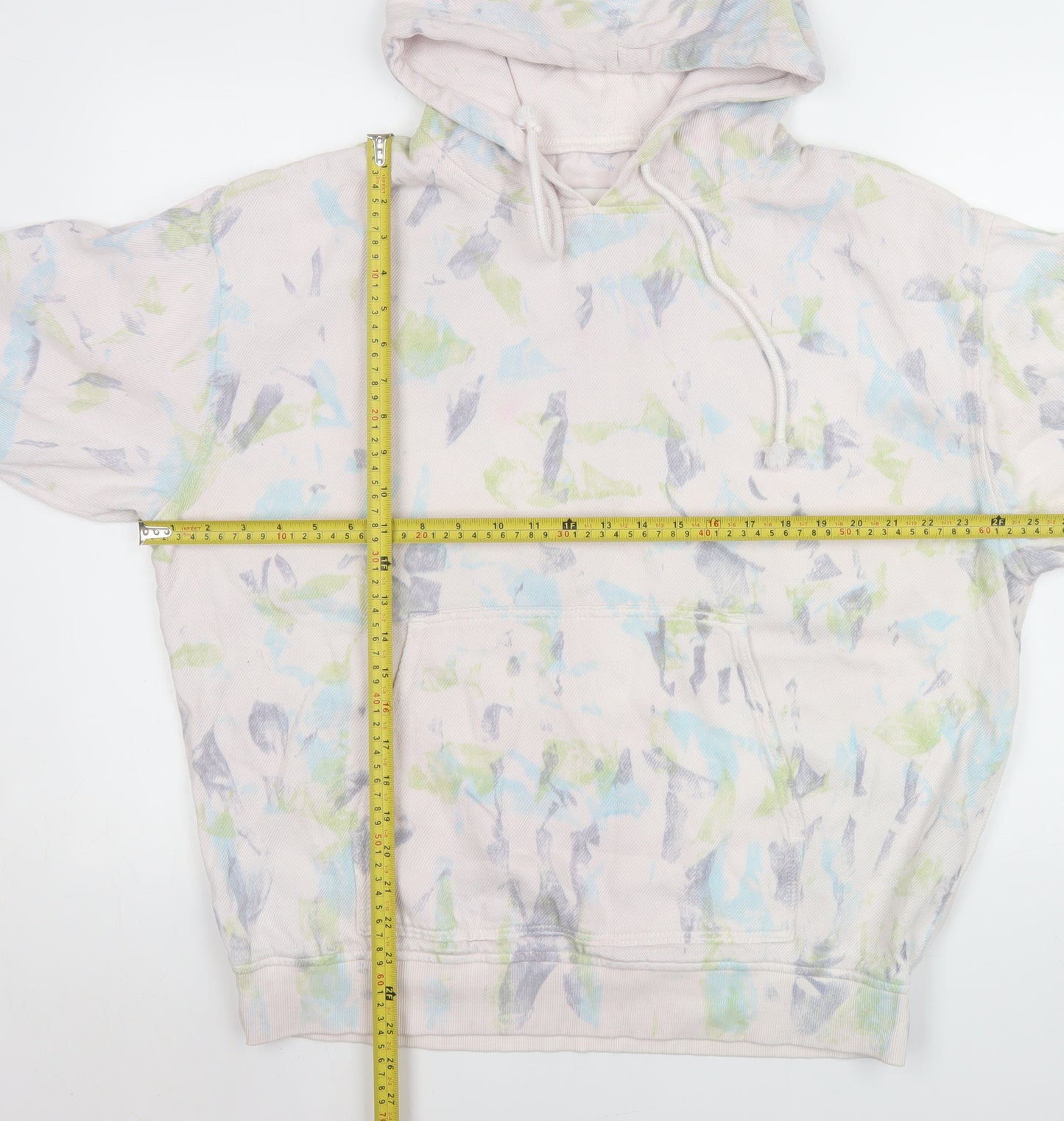 Zara Men’s Multicoloured Pullover Hoodie Medium Cotton Graphic