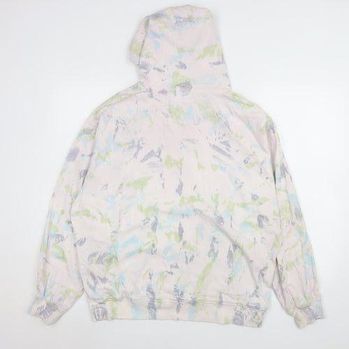 Zara Men’s Multicoloured Pullover Hoodie Medium Cotton Graphic