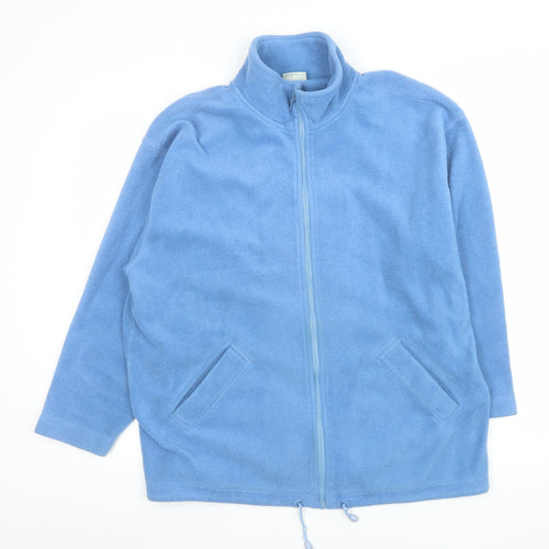 Eastex Men Blue Fleece Full Zip Jacket L Regular Fit Mid-Length