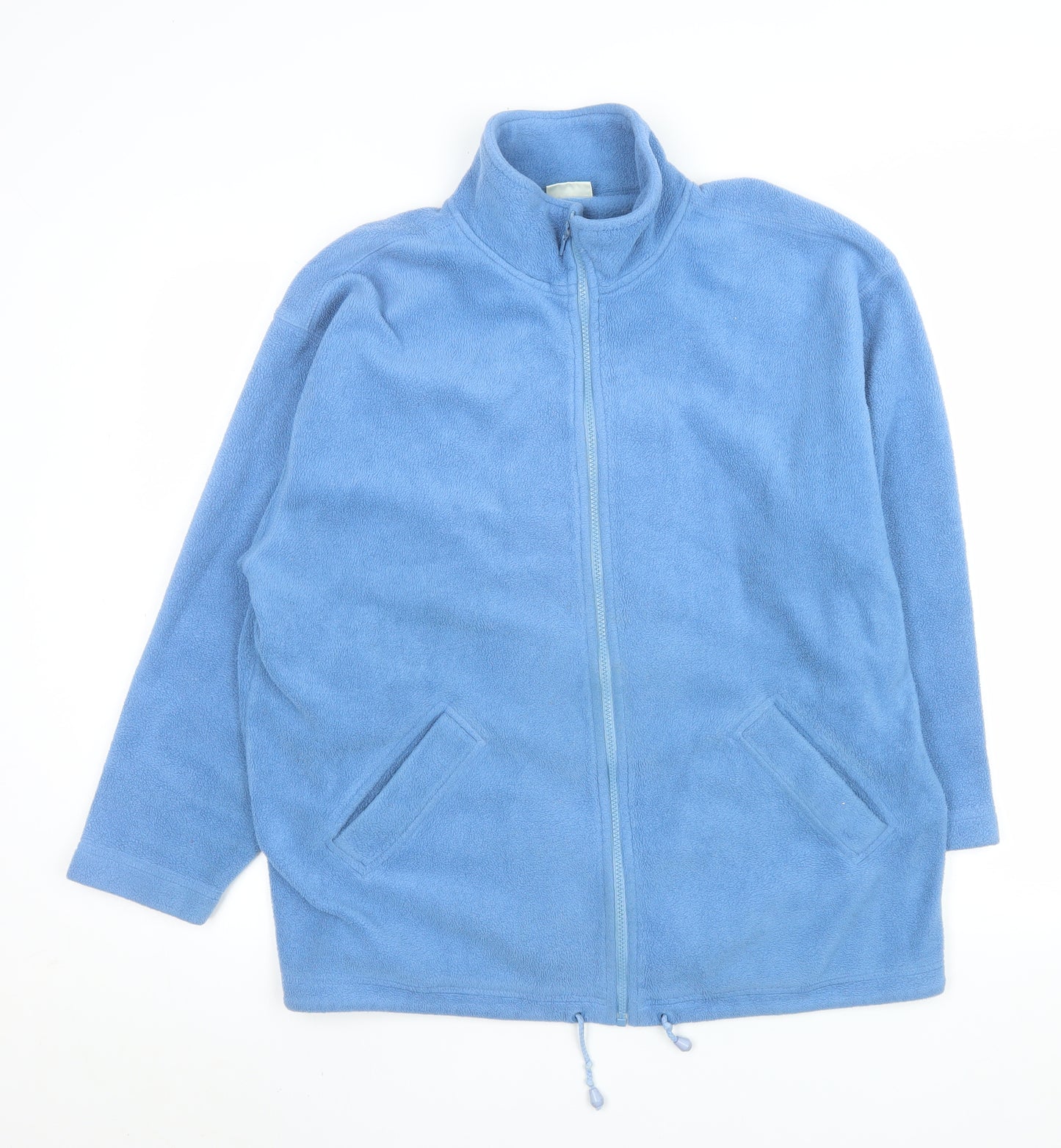 Eastex Men Blue Fleece Full Zip Jacket L Regular Fit Mid-Length