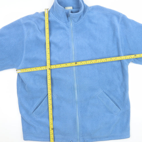 Eastex Men Blue Fleece Full Zip Jacket L Regular Fit Mid-Length
