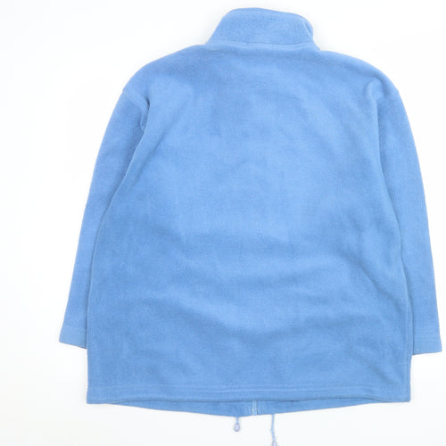 Eastex Men Blue Fleece Full Zip Jacket L Regular Fit Mid-Length