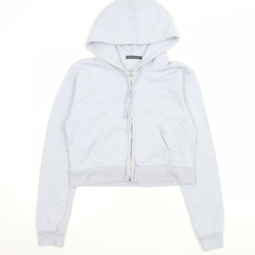 Brandy Melville Women’s Grey Cropped Hoodie Jacket size One Size