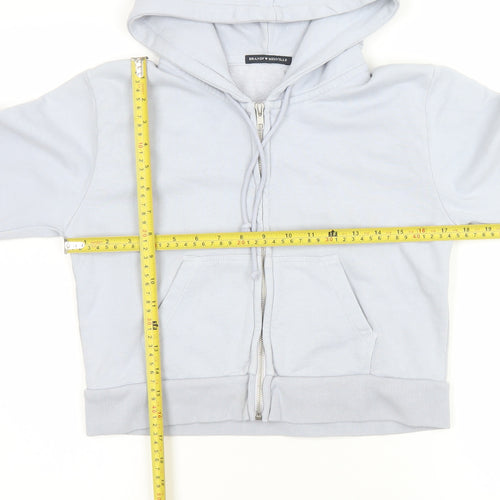 Brandy Melville Women’s Grey Cropped Hoodie Jacket size One Size