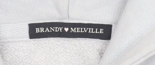 Brandy Melville Women’s Grey Cropped Hoodie Jacket size One Size