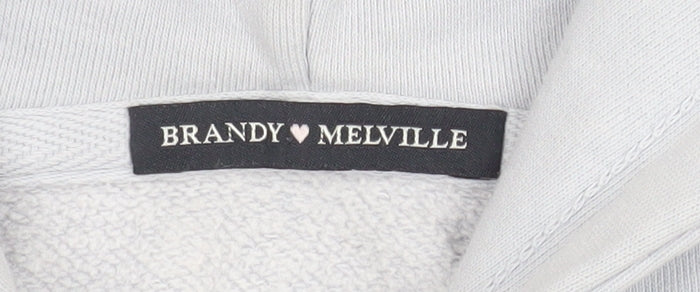 Brandy Melville Women’s Grey Cropped Hoodie Jacket size One Size
