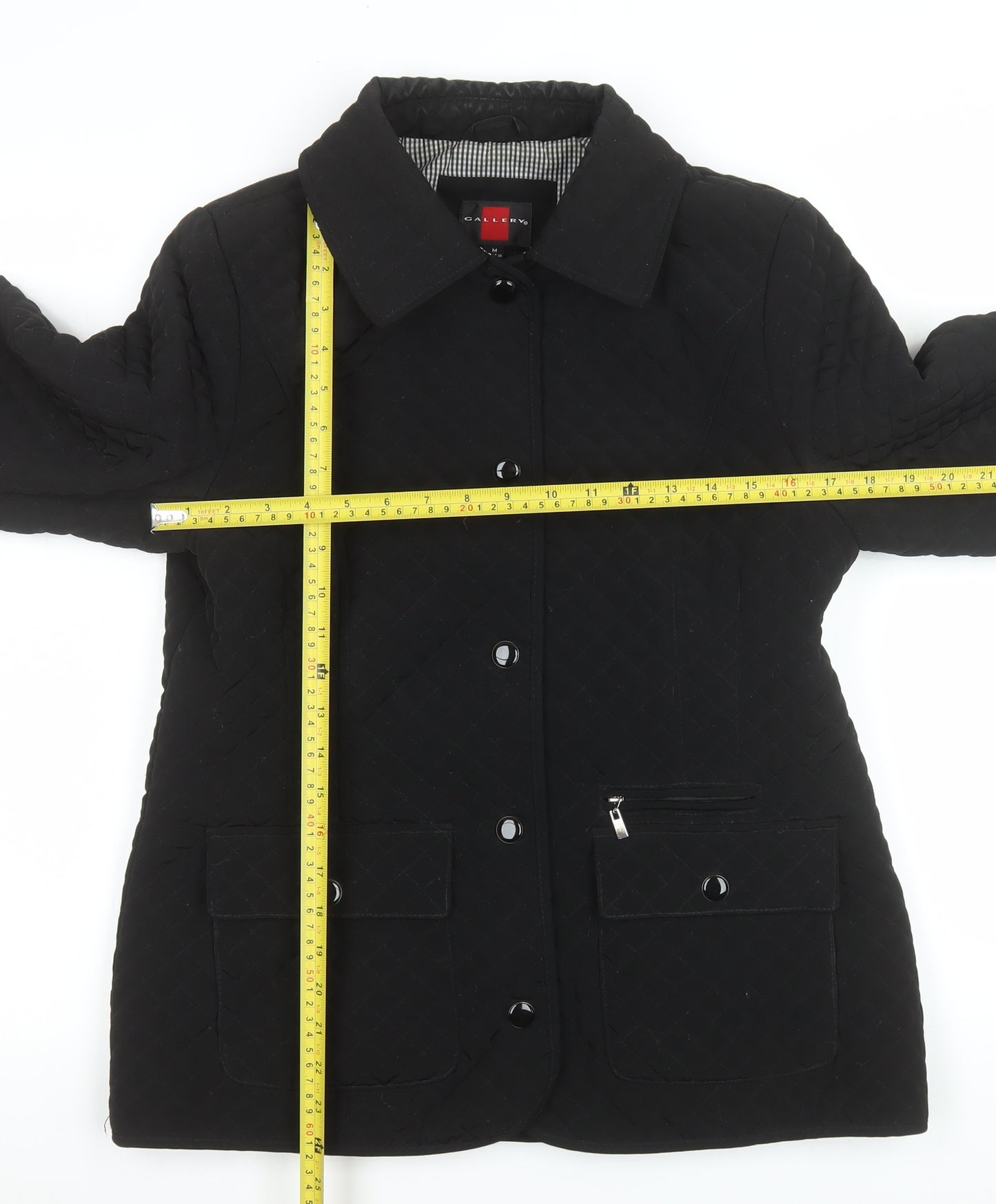 Gallery Womens Black Quilted Mid Length Jacket M