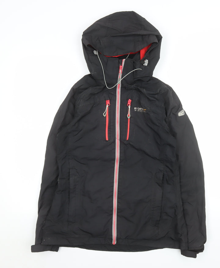 Regatta Women's Black Waterproof Hooded Rain Coat Jacket UK 10