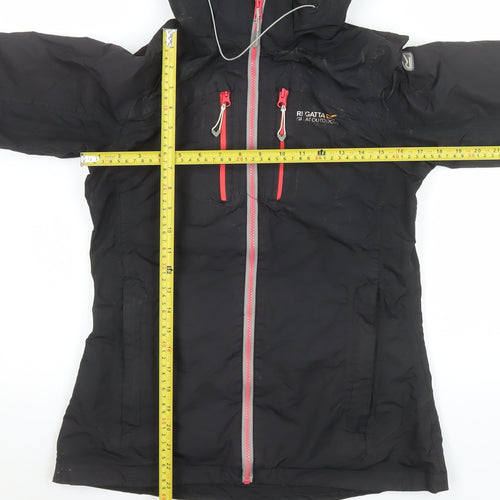 Regatta Women's Black Waterproof Hooded Rain Coat Jacket UK 10