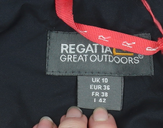 Regatta Women's Black Waterproof Hooded Rain Coat Jacket UK 10