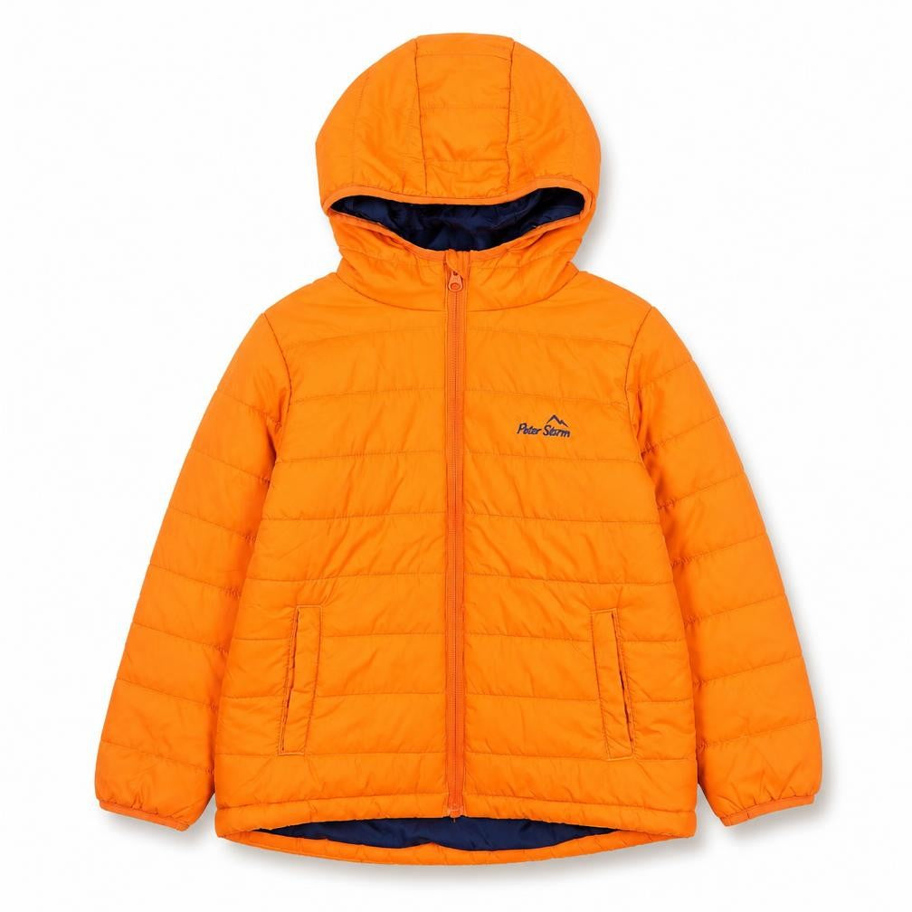 Peter Storm Boys Orange Hooded Puffer Jacket 5-6 Years Warm Waterproof Coat