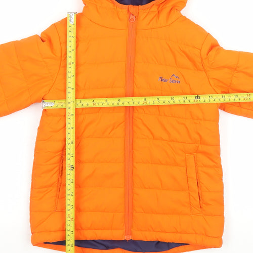 Peter Storm Boys Orange Hooded Puffer Jacket 5-6 Years Warm Waterproof Coat