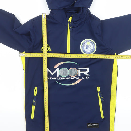 Prostar Boys Blue Football Anorak Jacket Size SY (30/32) Hooded 1/4 Zip