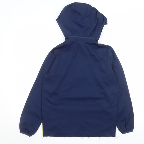Prostar Boys Blue Football Anorak Jacket Size SY (30/32) Hooded 1/4 Zip