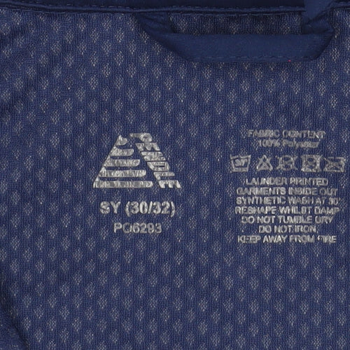 Prostar Boys Blue Football Anorak Jacket Size SY (30/32) Hooded 1/4 Zip