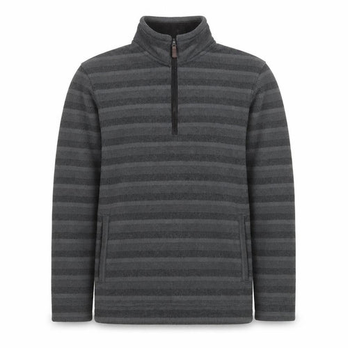 Marks and Spencer Men's Grey Striped 1/2 Zip Fleece Sweatshirt Size M