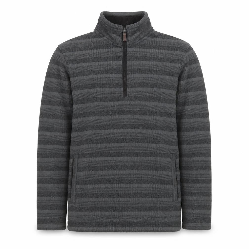 Marks and Spencer Men's Grey Striped 1/2 Zip Fleece Sweatshirt Size M