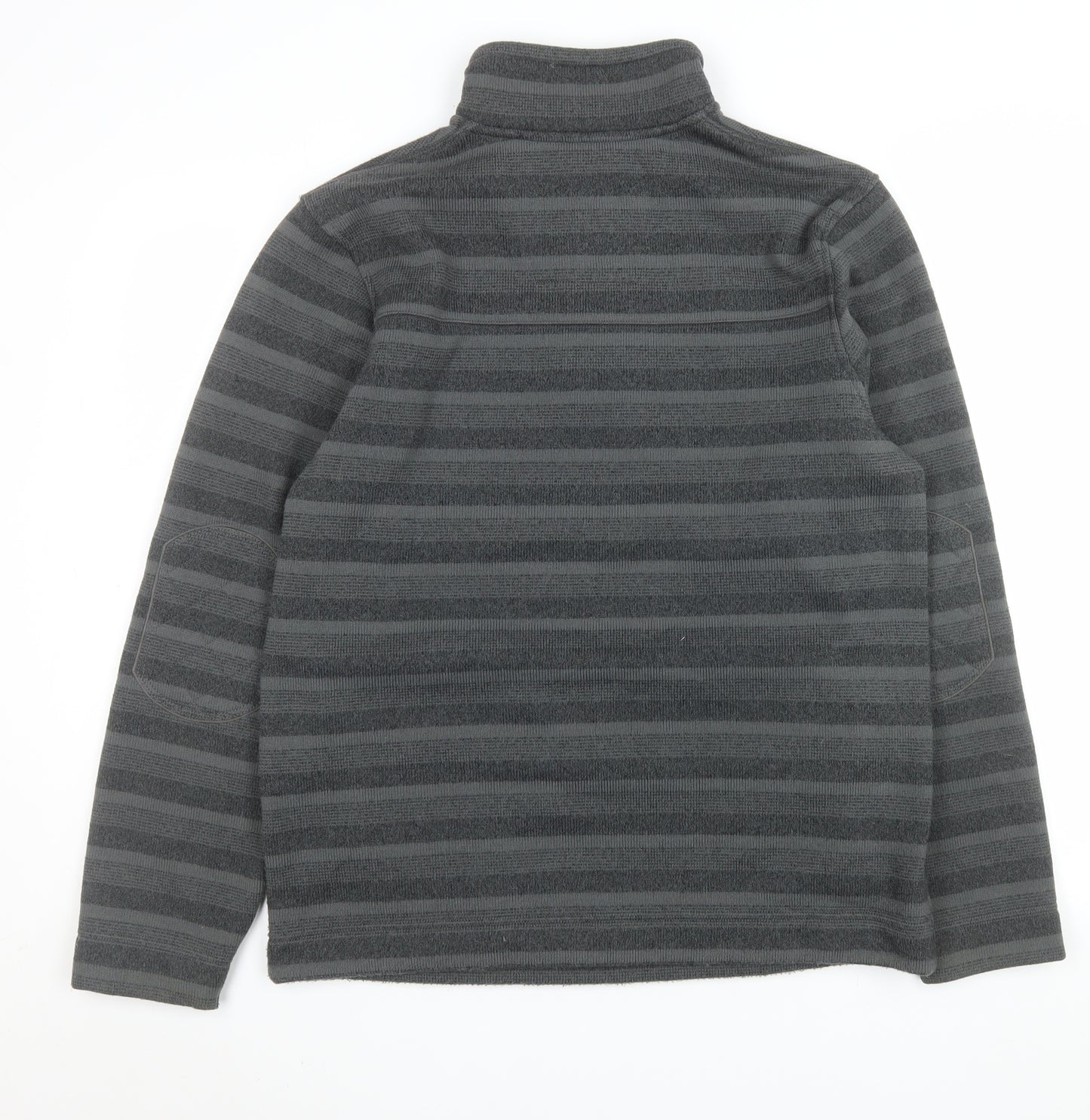 Marks and Spencer Men's Grey Striped 1/2 Zip Fleece Sweatshirt Size M