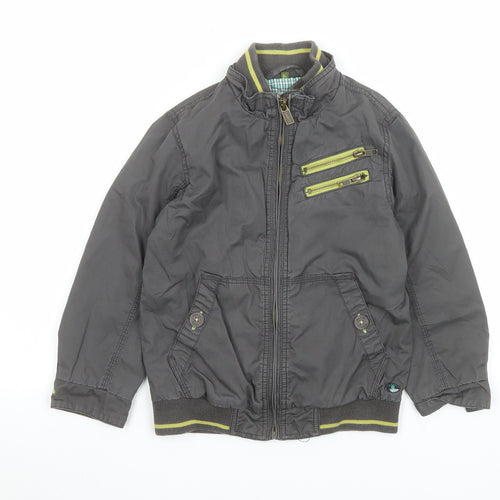Baker by Ted Baker Boys Grey Cotton Bomber Jacket Age 7 Full Zip Casual